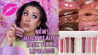 REVIEW: NEW! Huda Beauty FAUX FILLER Lip Glosses