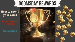 LSS - Doomsday Rewards - How to spend your DD coins! Vouchers vs tickets! Which pools to go for!