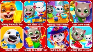 Talking Pet Gold Run, Talking Tom Blast Park, Talking Tom Hero Dash, Tom Gold Run, Talking Ginger...