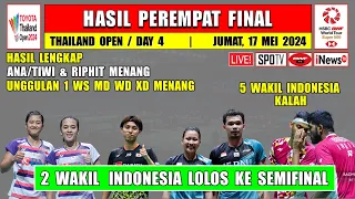 Hasil Lengkap 8 Besar Thailand Open 2024 Hari Ini ~ 2 Wakil INA Ke Semifinal ~ Unggulan 1 Menang