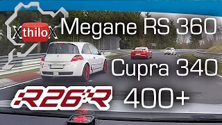 Seat Leon Cupra + Megane R26.R 400+ + Megane RS 360 - Nürburgring Nordschleife BTG Touristenfahrten