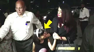 Aishwarya Rai Protects Scared Daughter Aaradhya  From Media As They Left For Cannes Film Festival