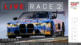 LIVE | Race 2 | Sonoma Raceway | Fanatec GT World Challenge America powered by AWS 2024