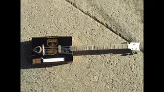 Papim style Cigar box Guitar - Forged Copper strings holder