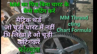 MM  का चूड़ी बिना चारट के कैसे कटिंग करें।MM pich Thread Cting, come Out Formula