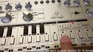 Behringer TD-3 Pattern Creation (very basic - just to help when you first get your one)