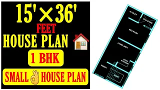 🏠 15 x 36 house plan || 1 bhk house design || 15x36 ghar ka naksha || Build My Home