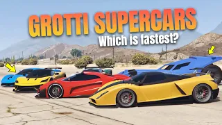 GTA 5 ONLINE - WHICH IS FASTEST GROTTI SUPERCARS? | DRAG RACE