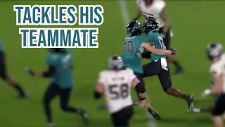 Player tackles his own teammate, a breakdown