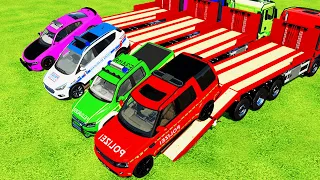 TRANSPORTING LAND ROVER DISCOVERY, VOLKSWAGEN AMAROK, FORD KUGA, AND DODGE SRT WITH MAN TRUCK - FS22