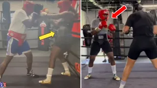 EPIC VIDEO FOOTAGE: CLARESSA "T-REX" (G.O.A.T) SHILEDS SPARRING HEAVYWEIGHT, CRUISERWEIGHT MEN !