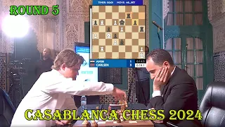 LOST ROOK!! Magnus Carlsen vs Bassem Amin || Casablanca Chess 2024 -  R5