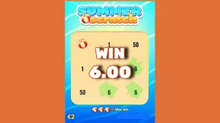 Playing Summer Scratch online scratch card.