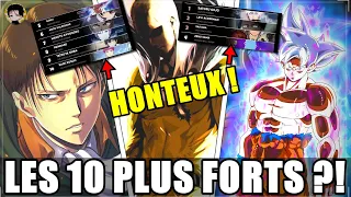 QUI SONT LES 10 PERSONNAGES LES PLUS FORTS/PUISSANTS DES ANIMES SELON LES JAPONAIS?! (TOP OVERPOWED)