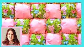 Using a sewing machine to make a Bubble Quilt Quilting tutorial