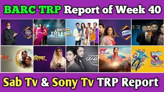 Sab Tv & Sony Tv BARC TRP Report of Week 40 : All 13 Shows Full Trp Report