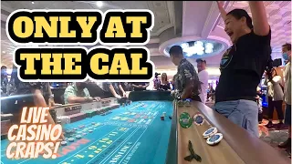 Live Casino Craps! Round 2 on the Craps Table at The Cal in Downtown Las Vegas