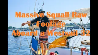 Massive Squall in a Westsail 32 Offshore Raw Footage Video