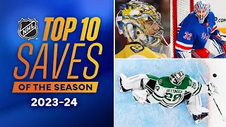 Топ-10 сэйвов регулярного чемпионата 2023-2024 / NHL Top 10 Saves of the 2023-24 Season