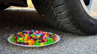 Crushing Crunchy & Soft Things by Car! EXPERIMENT CAR vs Skittles