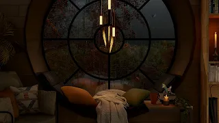 Cozy Autumn Night Ambience 🍁🌙 Fall Asleep In This Cozy Room With Rain On Window Sounds For Sleeping