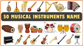 Learn 50 Musical Instruments Names | List of musical instruments for kids