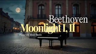 Beethoven Sonata, No.14 c#minor, Op 27 No.2 Moonlight I, II(1hour)_베토벤 월광_Relaxing, Calm the mind