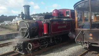 Merddin Emrys running round at Porthmadog on the Ffestiniog Railway: Thursday 13th April 2023