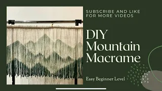 DIY macrame wall hanging, mountain tapestry, anthropology style, tutorial, decor