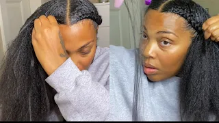 The Best Way To Do 2 Feed In Braids On Thick Natural Hair!!