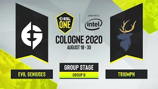 CS:GO - Evil Geniuses vs. Triumph [Overpass] Map 1 - ESL One Cologne 2020 - Group B - NA