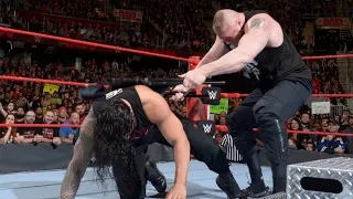 RAW, MARCH 26 2018 : AGAIN BROCK LESNAR BRUTALLY BEAT ROMAN REIGNS