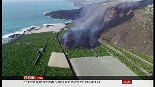 La Palma volcano - second stream reaches the coast (17) (Canary Islands) - BBC News - 8 October 2021