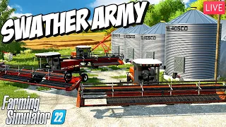 🔴LIVE | Multi Swather Harvesting on Edgewater | Farming Simulator 22