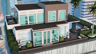 The Penthouse with the Two Pools | Modern Luxe Kit | Sims 4 Speed Build