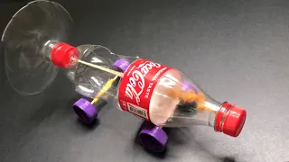 DIY RUBBER BAND POWERED TOY CAR! Coca Cola bottle! Super EASY and FUN!