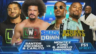 WWE SMACKDOWN SANTOS ESCOBAR & CARLITO VS THE STREET PROFITS 10/27/23