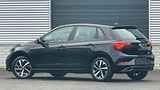 Volkswagen NEW Polo Life 2022 in 4k Deep Black Pearl 15 inch Essex Walk around & Detail inside