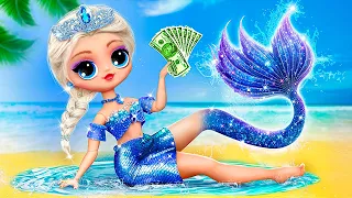 A rica Elsa se Tornou uma Sereia? 30 DIYs Frozen para LOL OMG
