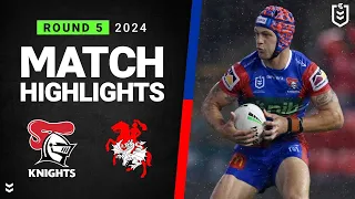 NRL 2024 | Knights v Dragons | Match Highlights