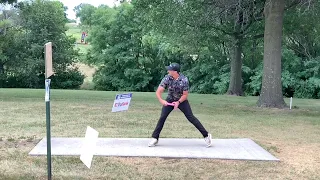 Paul McBeth Slow Motion drive form Aug 20, 2022 Des Moines Challenge Hole 1