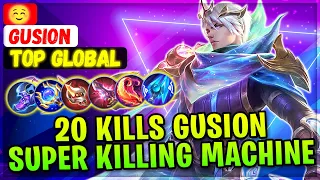 20 Kills Gusion, Super Killing Machine [ Top Global Gusion ] ☺️ - Mobile Legends Emblem And Build