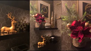 SUNDAY RESET|HOW TO DECORATE YOUR POWDER ROOM FOR CHRISTMAS FOR UNDER $30!CHRISTMAS DECORATE WITH ME