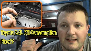 Toyota 2.4L Oil Consumption Repair Follow-up