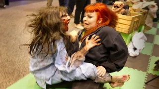 ZOMBIE ATTACK On Woman | Scary Stuff at Transworld Halloween Show 2022