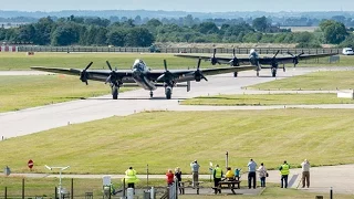 Two Lancaster bombers fly together for first time in 50 years