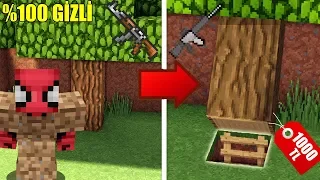 FAKİRİN 1000 TL'LİK AĞACIN İÇİNDEKİ SİLAHLI GİZLİ GEÇİTİ ! 😱 - Minecraft