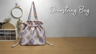 Cara Membuat Tas Serut Mudah | DIY Drawstring Bag | Simple Drawstring Bag