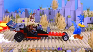 LEGO Roadrunner VS Coyote DRAGSTER RACER - Stop Motion Animation