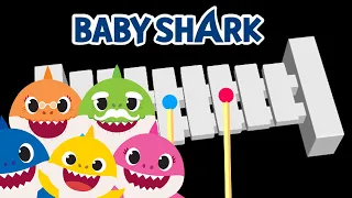 BABY SHARK en Xilófono (tutorial explicado con notas musicales) 🎶